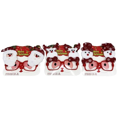Очки новогодние "Санта, Снеговик, Олень" микс  фото 1