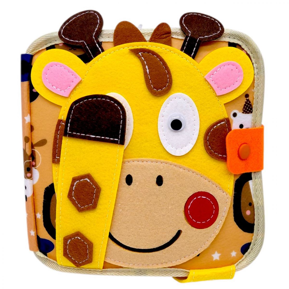 Мʼяка книжка-бізіборд (фетровий, вивчення форм, кольорів, тварин, пальчикові ігри, на липучках)  фото 1