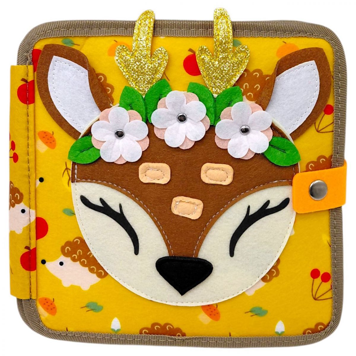 Мʼяка книжка-бізіборд C 69029 (32) фетр, пальчикові ігри, шнурівка, сортер за кольорами, елементи на липучках, в пакеті  фото 1