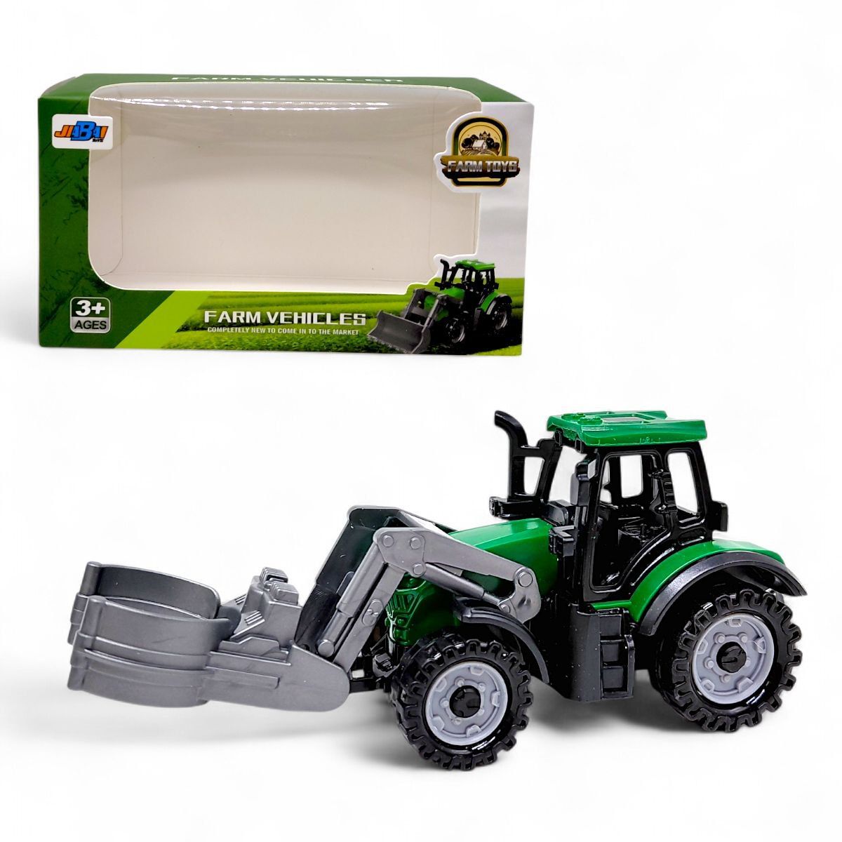 Машинка Спецтехніка.  Трактор 10 см (З КЛІЩАМИ)  фото 1