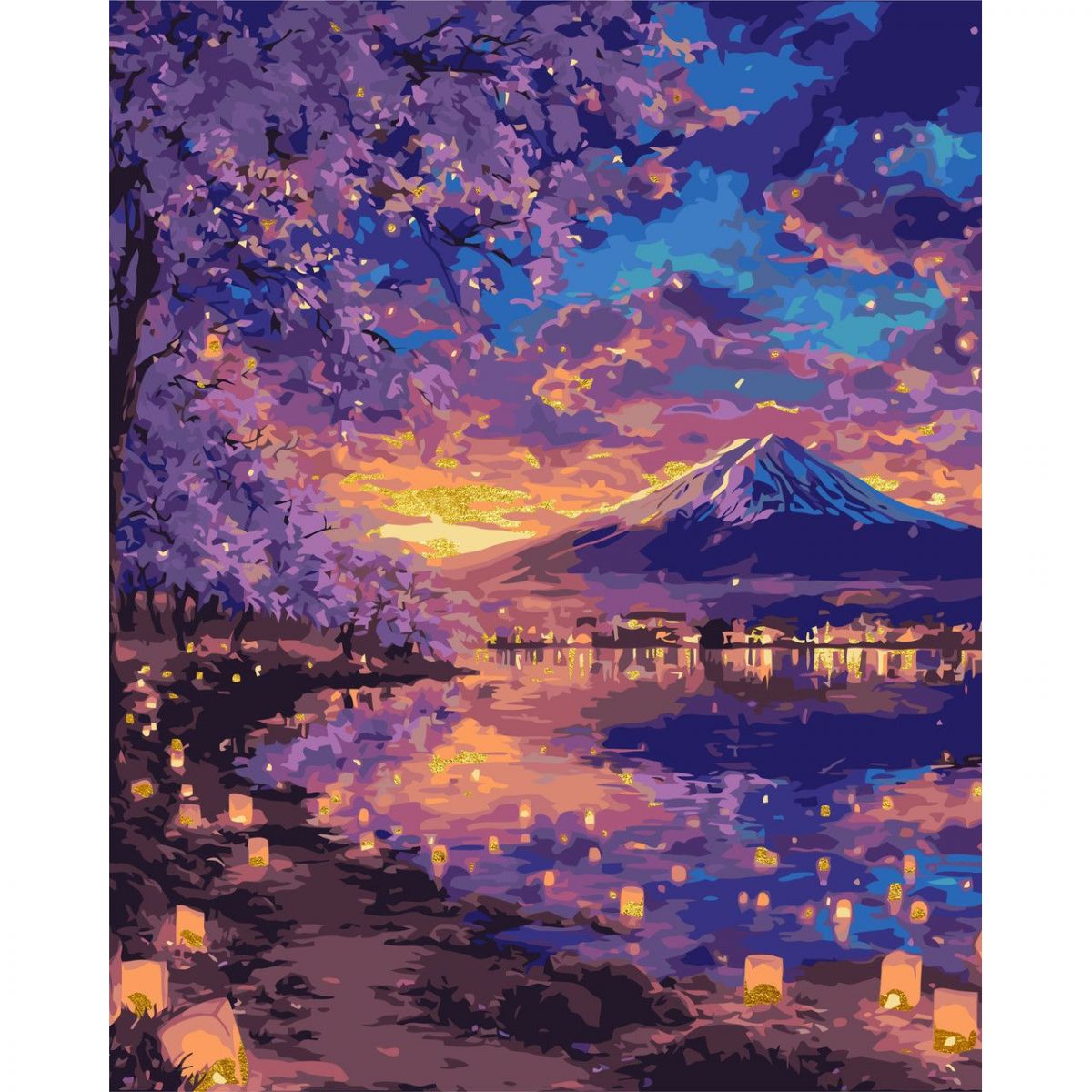 Картина по номерам с красками металлик "Сказочная Фудзияма" 40х50 см  фото 1
