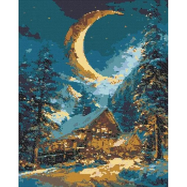 Алмазная мозаика "Зимнее тепло дома" 40х50 см  фото 1