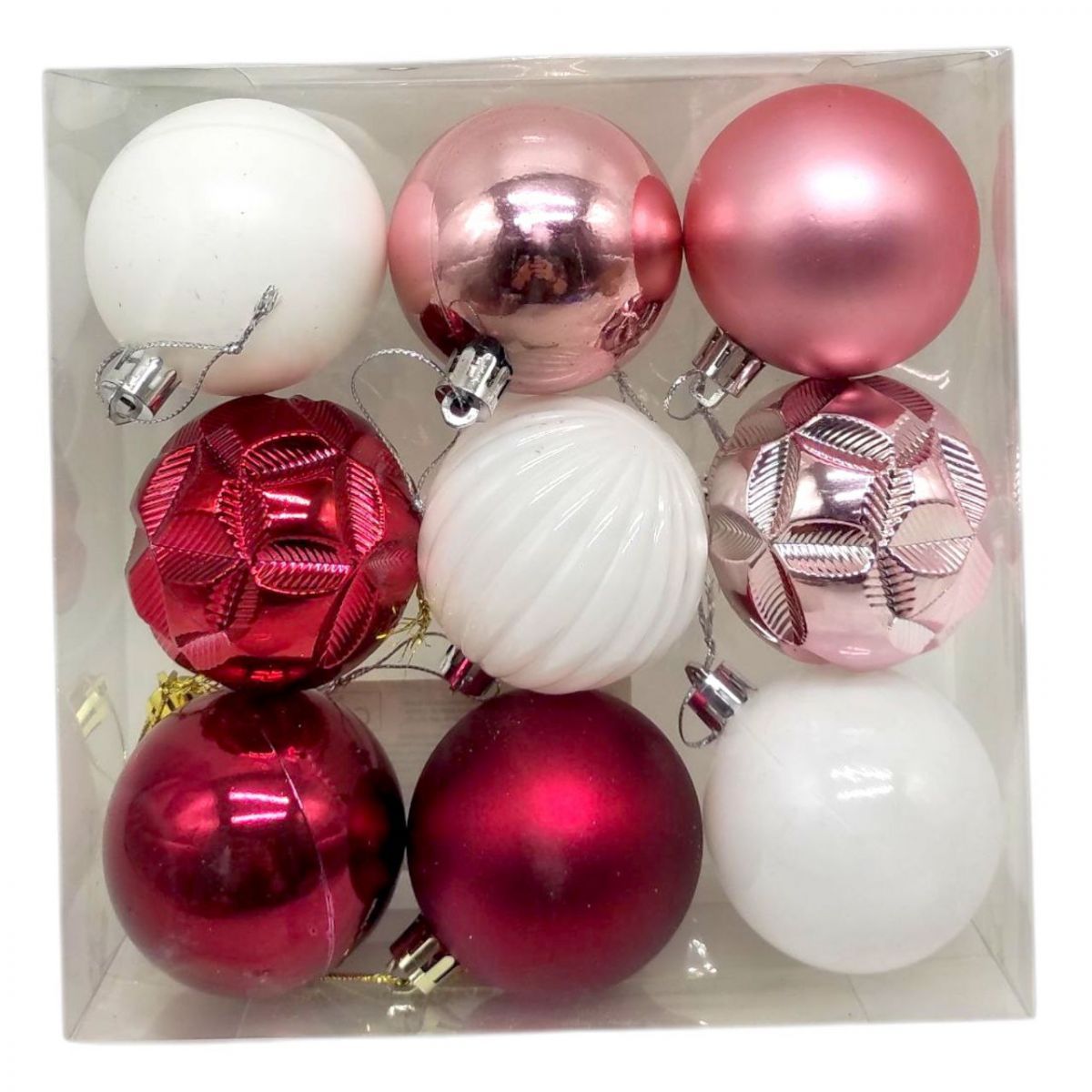 Уцінка.  Новорічні прикраси, кульки, 9 штук, D = 6 см, в слюді   - Пошкоджена упаковка  фото 1