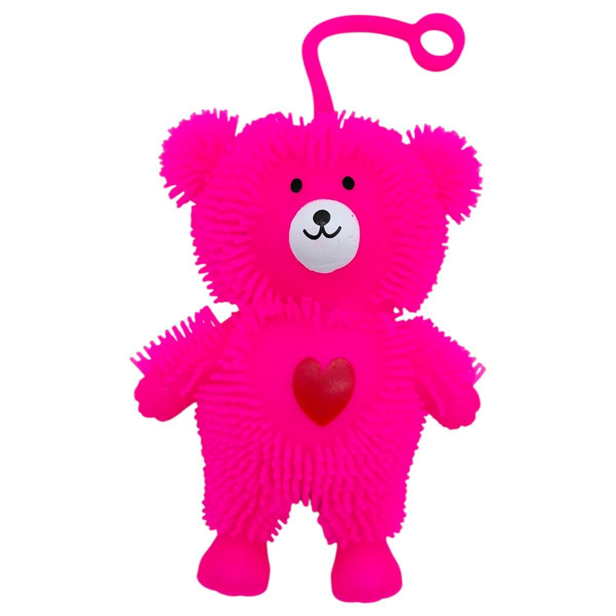 СИЛІКОНОВА СВІТЯШКА ВЕДМЕДИК 12 СМ.  (РОЖЕВИЙ)  фото 1