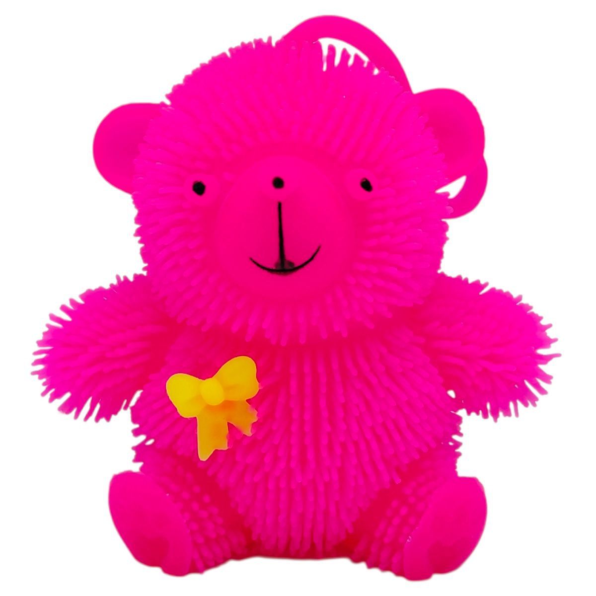 СИЛІКОНОВИЙ ВЕДМЕДИК, СВІТИТЬСЯ 9 см.  (РОЖЕВИЙ)  фото 1