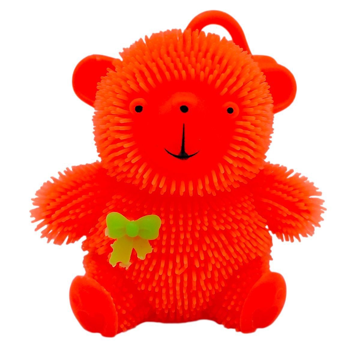 СИЛІКОНОВИЙ ВЕДМЕДИК, СВІТИТЬСЯ 9 см.  (ПОМАРАНЧЕВИЙ)  фото 1