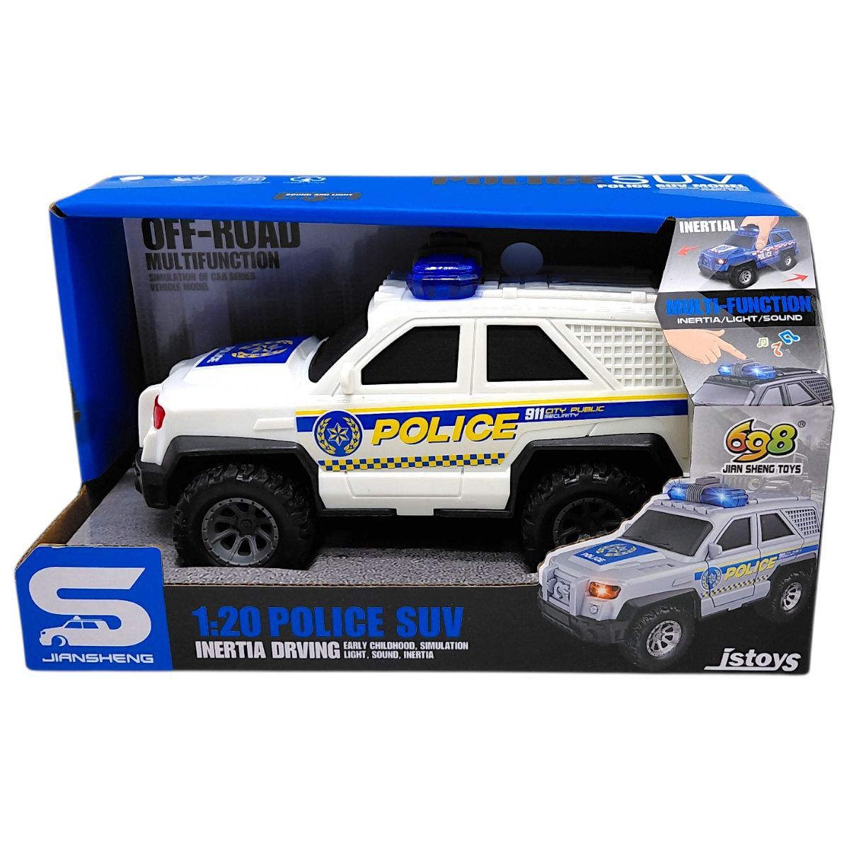Машина инерционная "Полиция" озвучена, со светом (в коробке 22,3x12x12 см)  фото 1