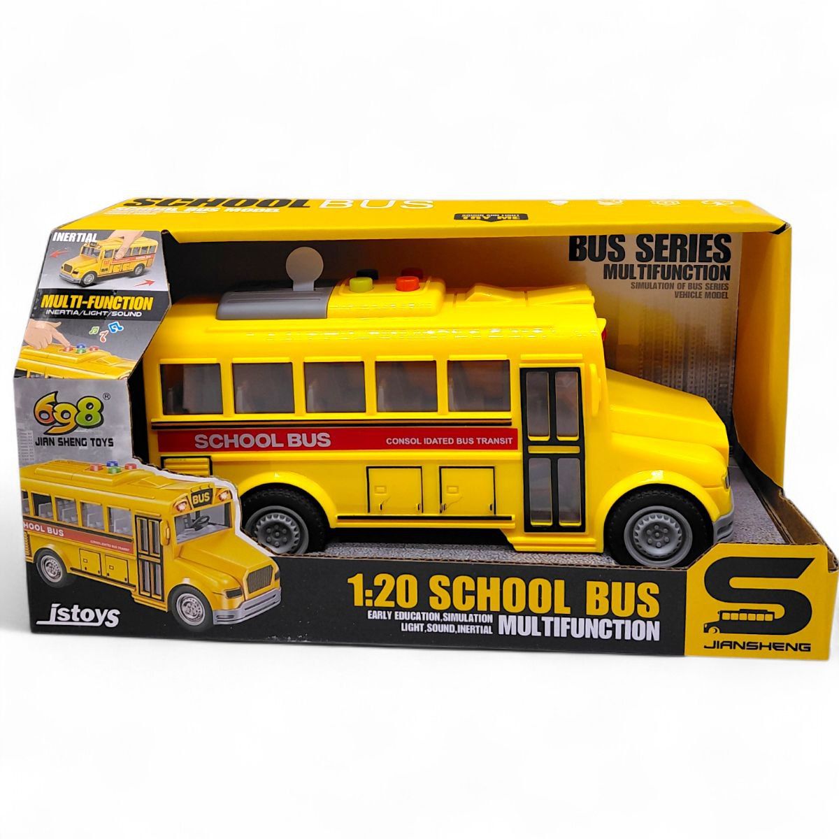 Автобус (инерционный озвученный) со светом, в коробке 24,5x13x10,5 см)  фото 1