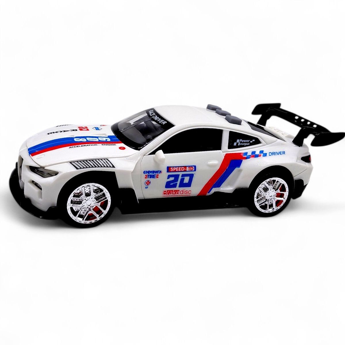 МАШИНКА ИНЕРЦИОННАЯ "BMW M4 COMPETITION RACING" (БЕЛАЯ)  фото 1