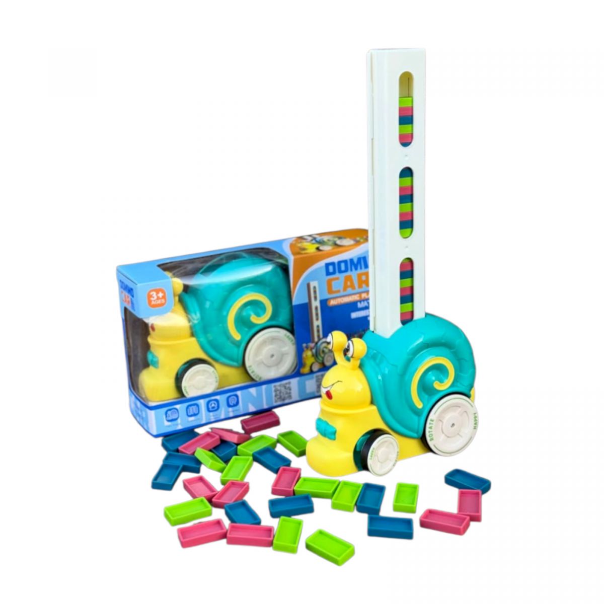 Равлик з доміно, на батарейках, декорація, фішки доміно, наліпки, в коробці  фото 1