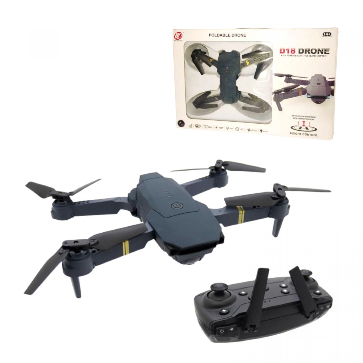 Квадрокоптер на радіокеруванні пульт 2,4 GHz, HD-камера, акум.  3,7 V, “Headless mode”, у коробці  фото 1