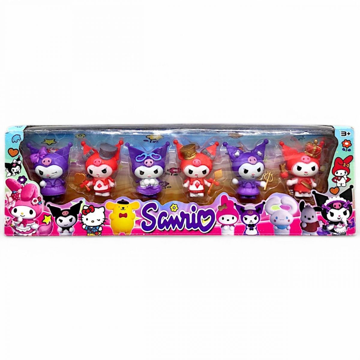 Уцінка.  Фігурки аніме "Sanrio: Куромі", 6 фігурок, висота 7 см Пошкоджене пакування  фото 1