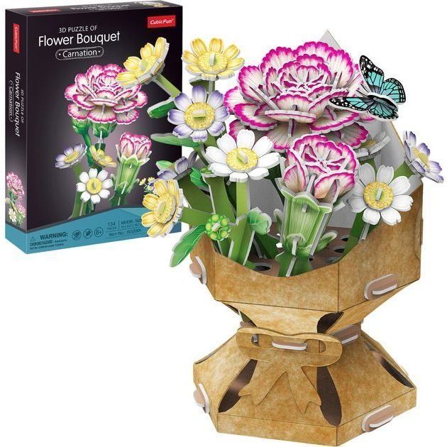 Тривимірна головоломка-конструктор із серії Букет квітів "Гвоздики"  фото 1