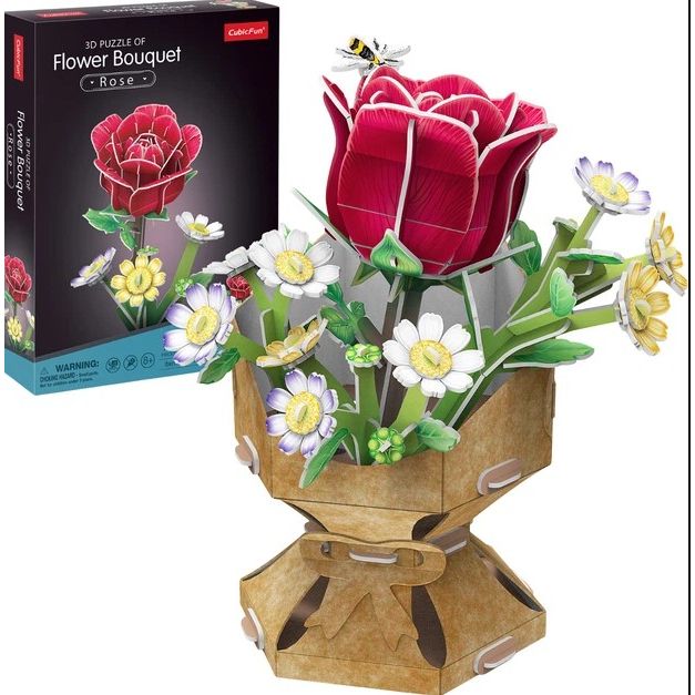Тривимірна головоломка-конструктор із серії Букет квітів "Троянда"  фото 1