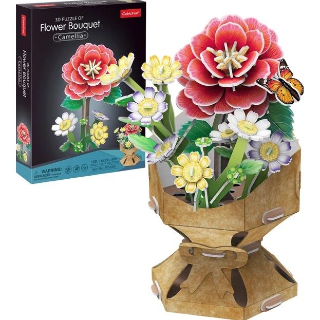 Тривимірна головоломка-конструктор із серії Букет квітів "Камелія"  фото 1