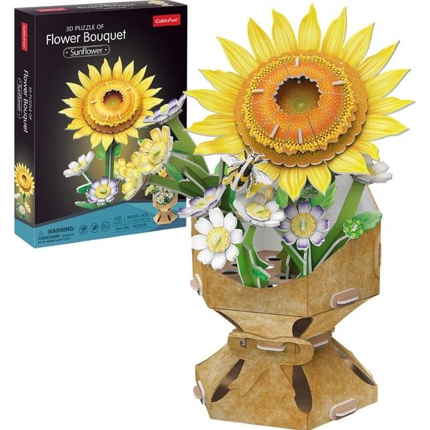 Тривимірна головоломка-конструктор із серії Букет квітів "Соняшник"  фото 1