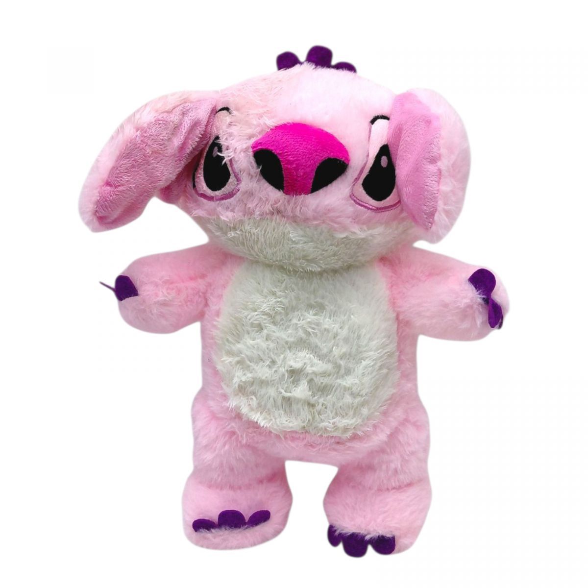 Уцінка.  Стіч м`яка іграшка дихаюча (кілька режимів дихання, відтворює мелодію, рухає вушками при натисканні на лоб), 30 см (СВІТЛО-РОЖЕВИЙ) Не дихає  фото 1