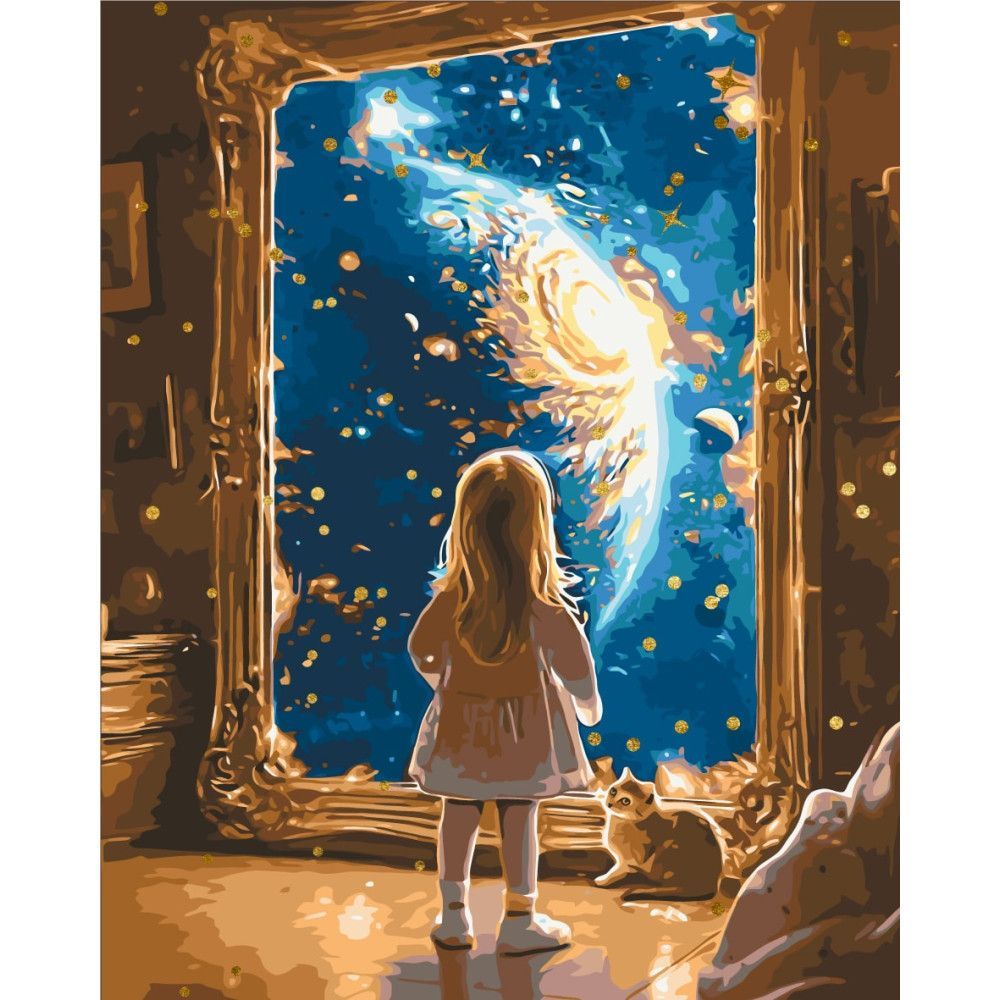 Уцінка.  Картина по номерах "Портал у космос" 40x50 см - Пошкоджена слюда  фото 1