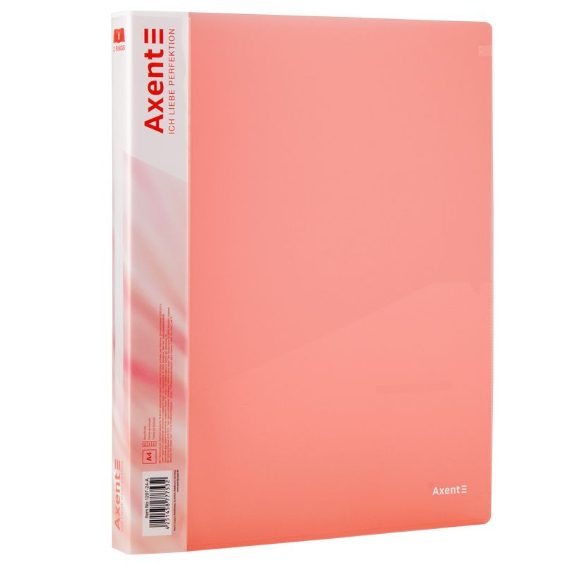 Папка на 2-х кільцах, 25мм, прозора рожева  фото 1