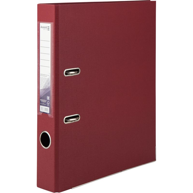 Папка-реєстратор двост.  PP 5 cм, розібр,  вишнева  фото 1