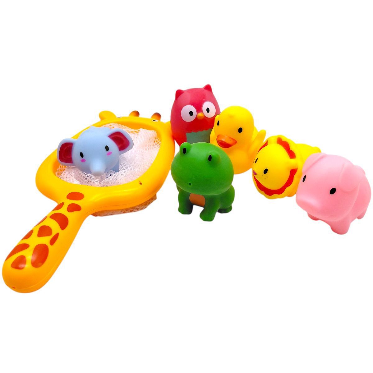Набір для купання (сачок Жираф + 6 іграшок)  фото 1