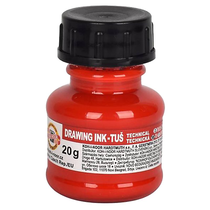 Туш для креслення, 20г. , червона  фото 1