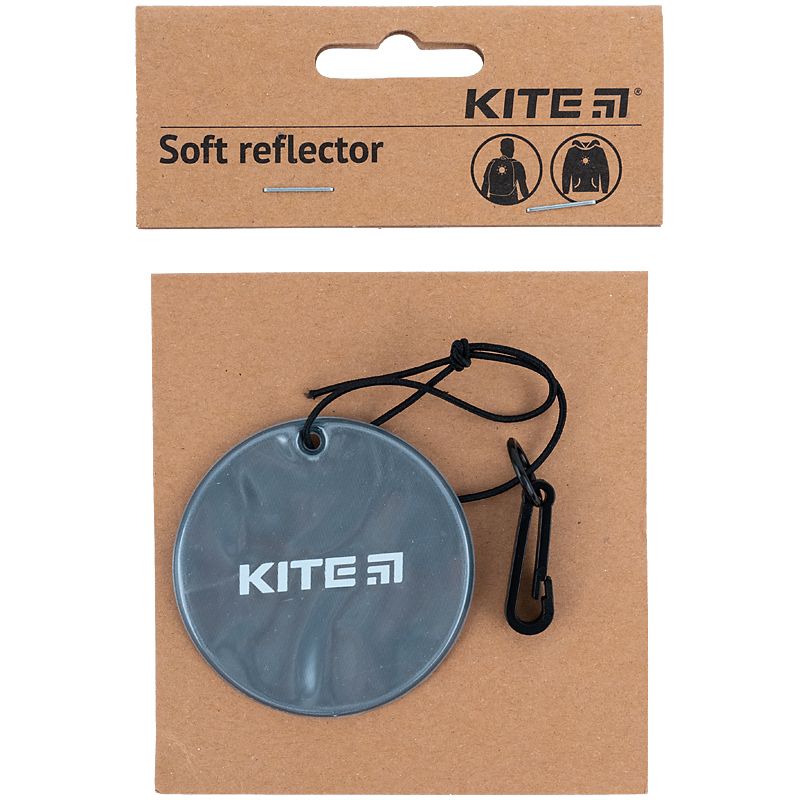 Підвіска м'яка світловідбиваюча, кругла, темно-сіра  фото 1