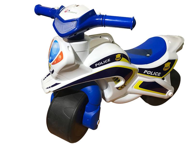 Мотоцикл-каталка "Полиция" (бело-синий)
