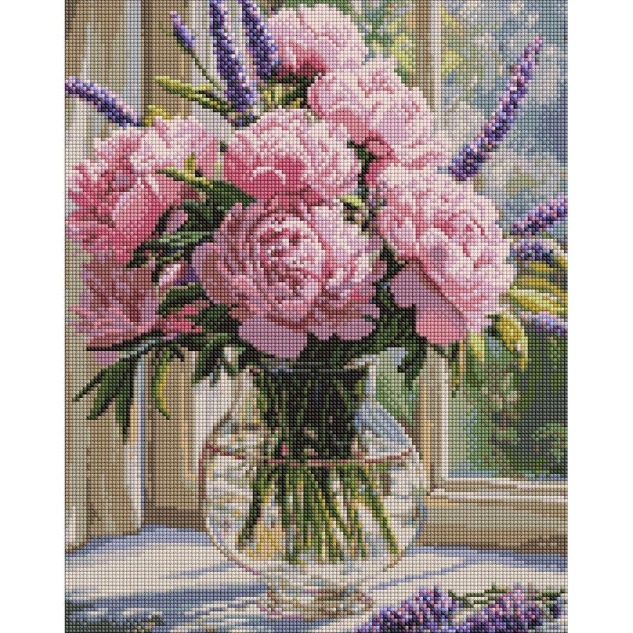 Алмазна мозаїка "Нюдова ніжність у вазі" 40х50см  фото 1