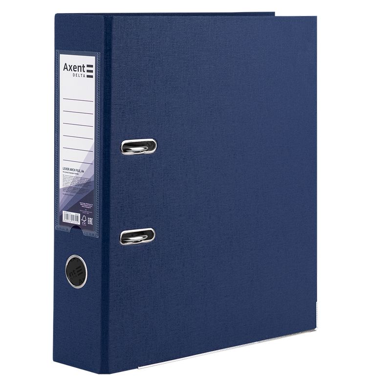 Папка-реєстратор одностор.  PP 7,5 cм, зібрана, темно-синя  фото 1