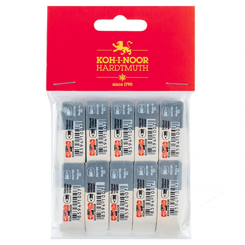 Гумка комбінована SunPearl, 6541/80 (полібег 10шт)  фото 1