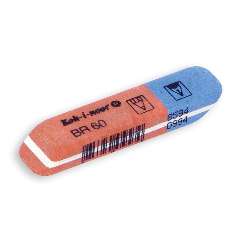 Гумка комбінована BlueStar, 6521/60 (полібег 2 шт)  фото 1