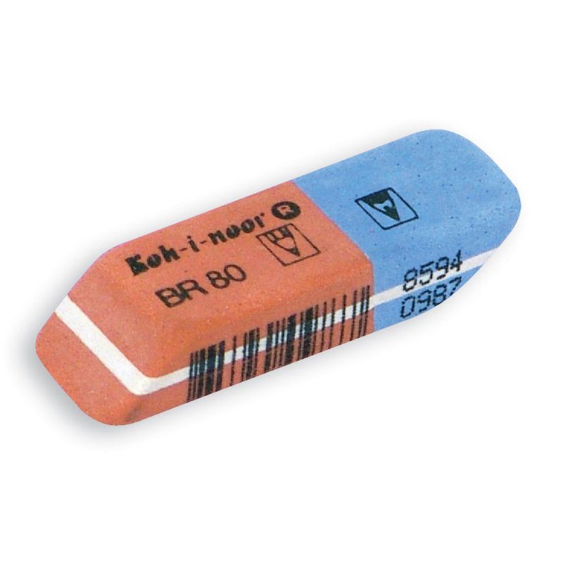 Гумка комбінована BlueStar, 6521/80 (полібег 2 шт)  фото 1