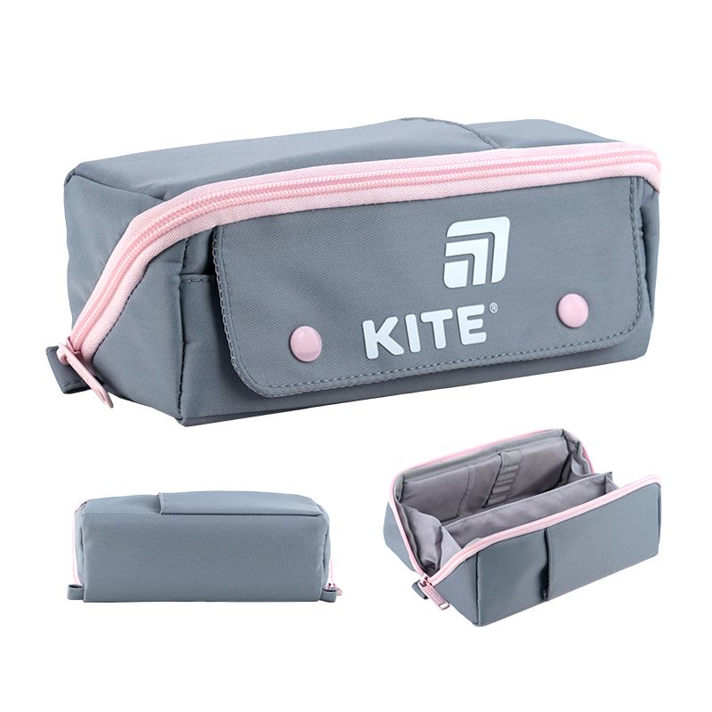 Пенал Kite 2702-1 сіро-рожевий  фото 1