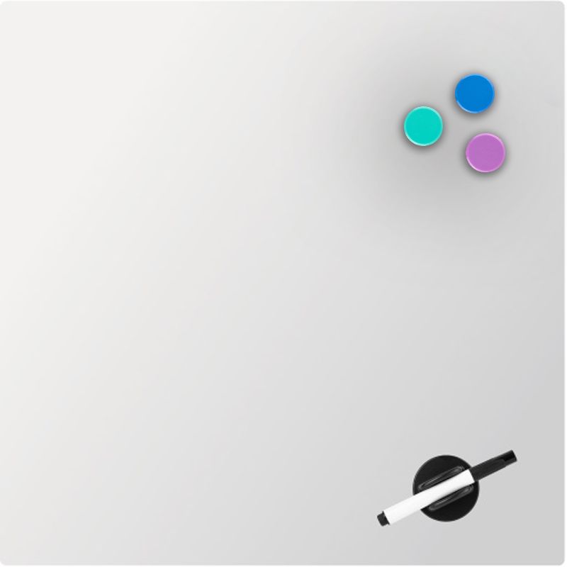 Дошка скляна магнітно-маркерна 45х45 см, біла  фото 1