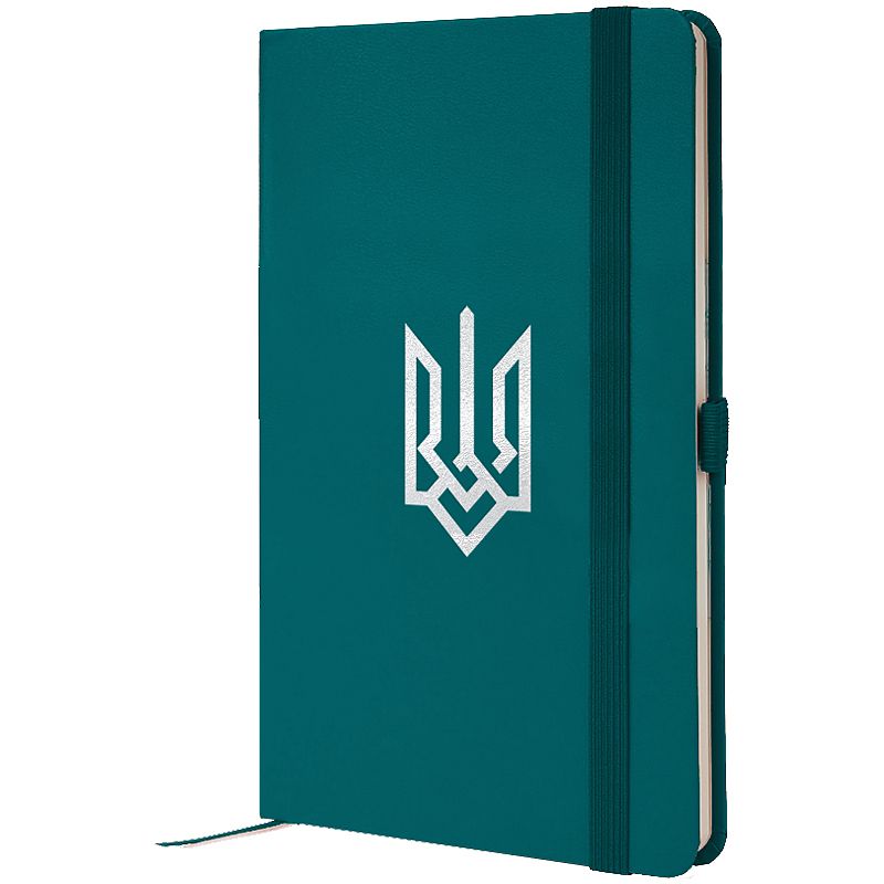 Книга записна Partner, 125*195, 96арк, кліт, малахіт, Герб  фото 1