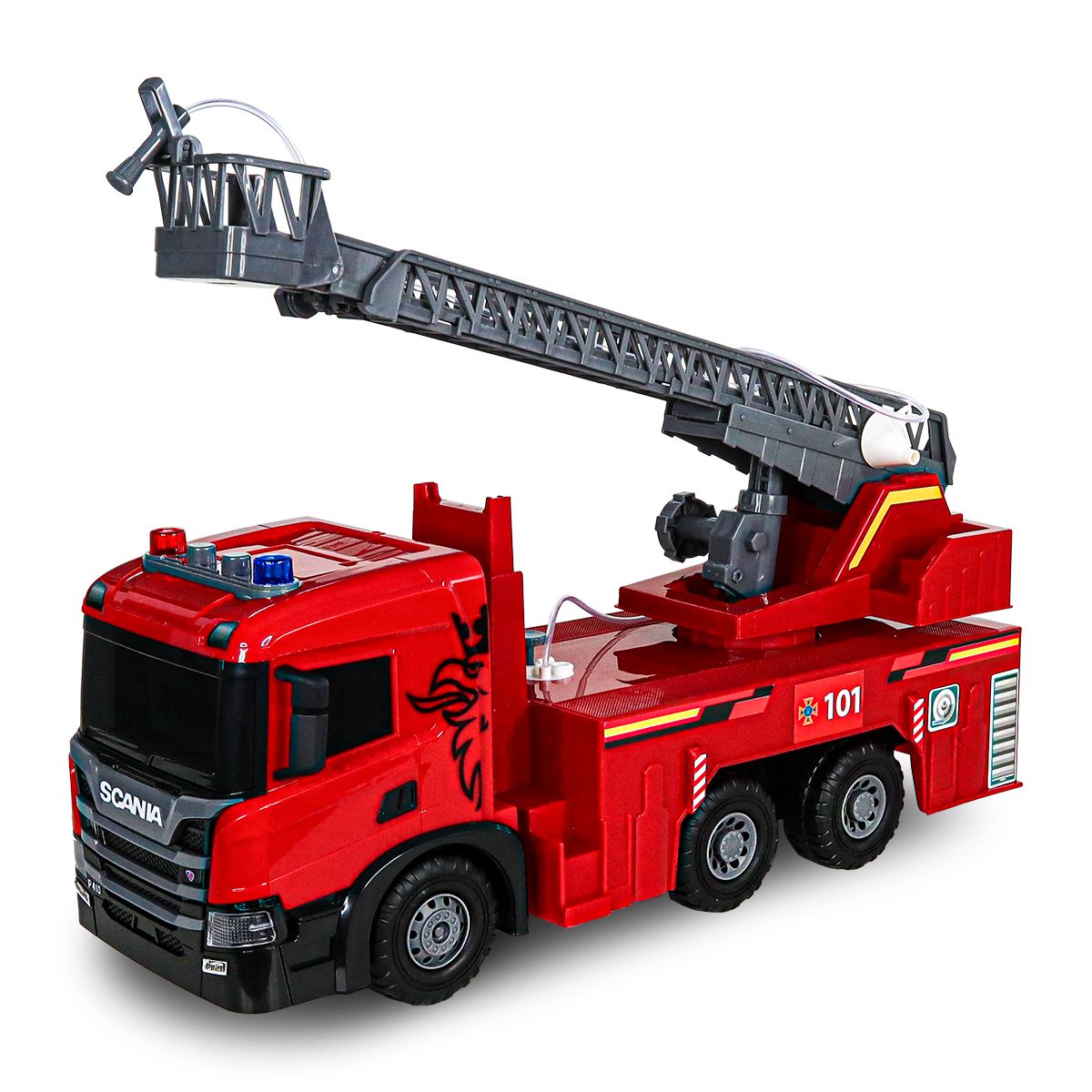 Автомодель серії Super Big Truck – Пожежна машина Scania (світло, звук, функ.  води)  фото 1