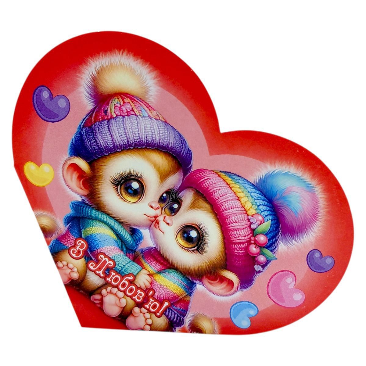 Листівка вітальна "Валентинка" 17,3х9. 4 см  фото 1