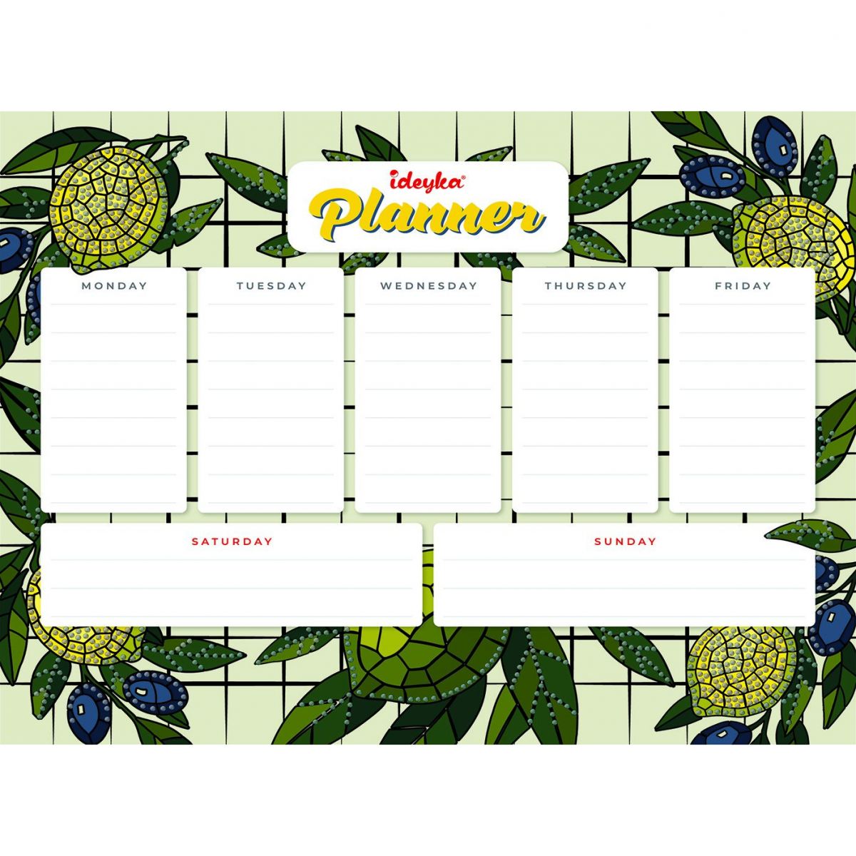 Планер на магнитной основе с алмазной мозаикой "Лимоны" 32х40 см  фото 1