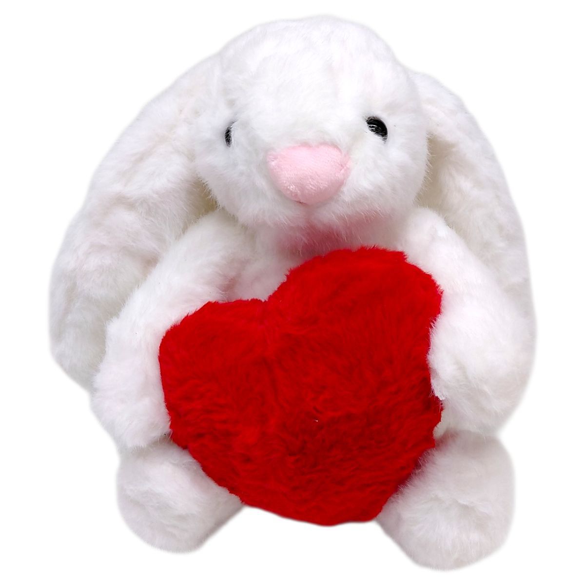 Мʼяка іграшка "Зайчик із серцем" 23 см (БІЛИЙ)  фото 1