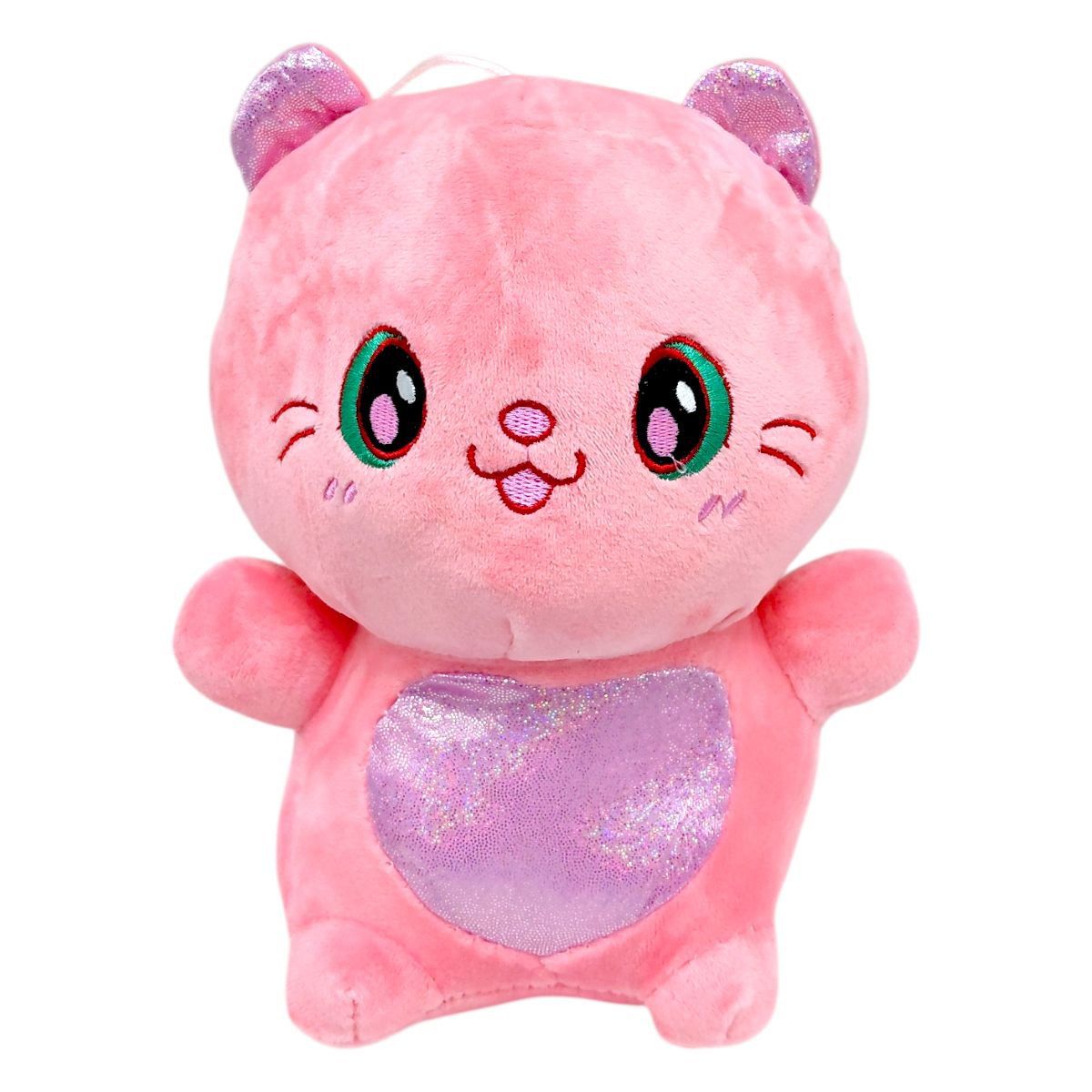 Мягкая игрушка цветной котик 20 см (РОЗОВЫЙ)  фото 1