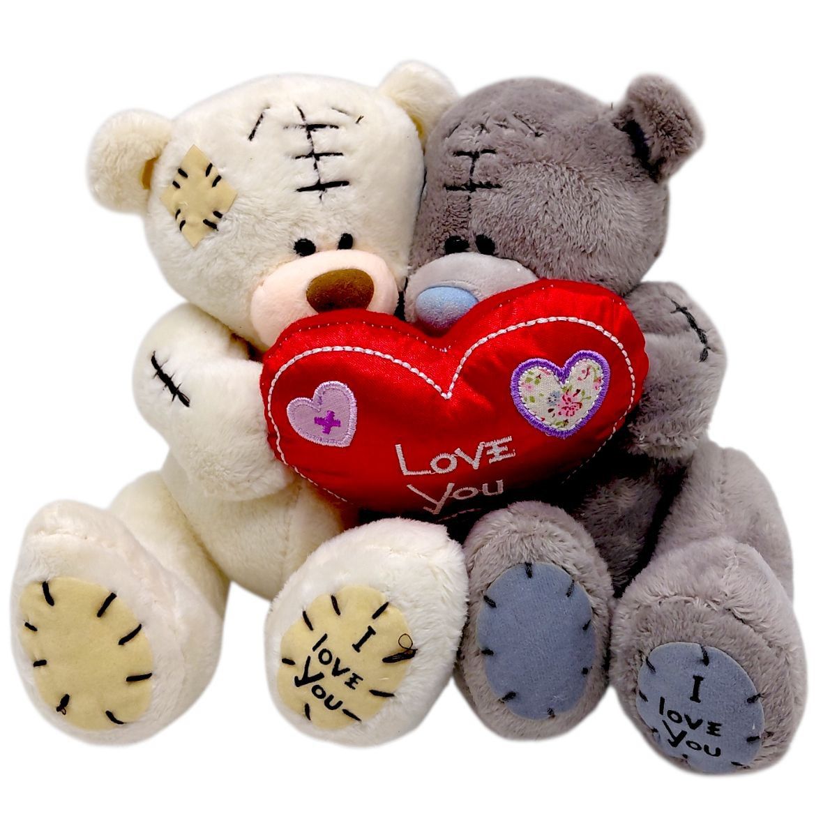 М'які іграшки "Пара Ведмедиків" 16 см (СІРИЙ+БІЛИЙ)  фото 1