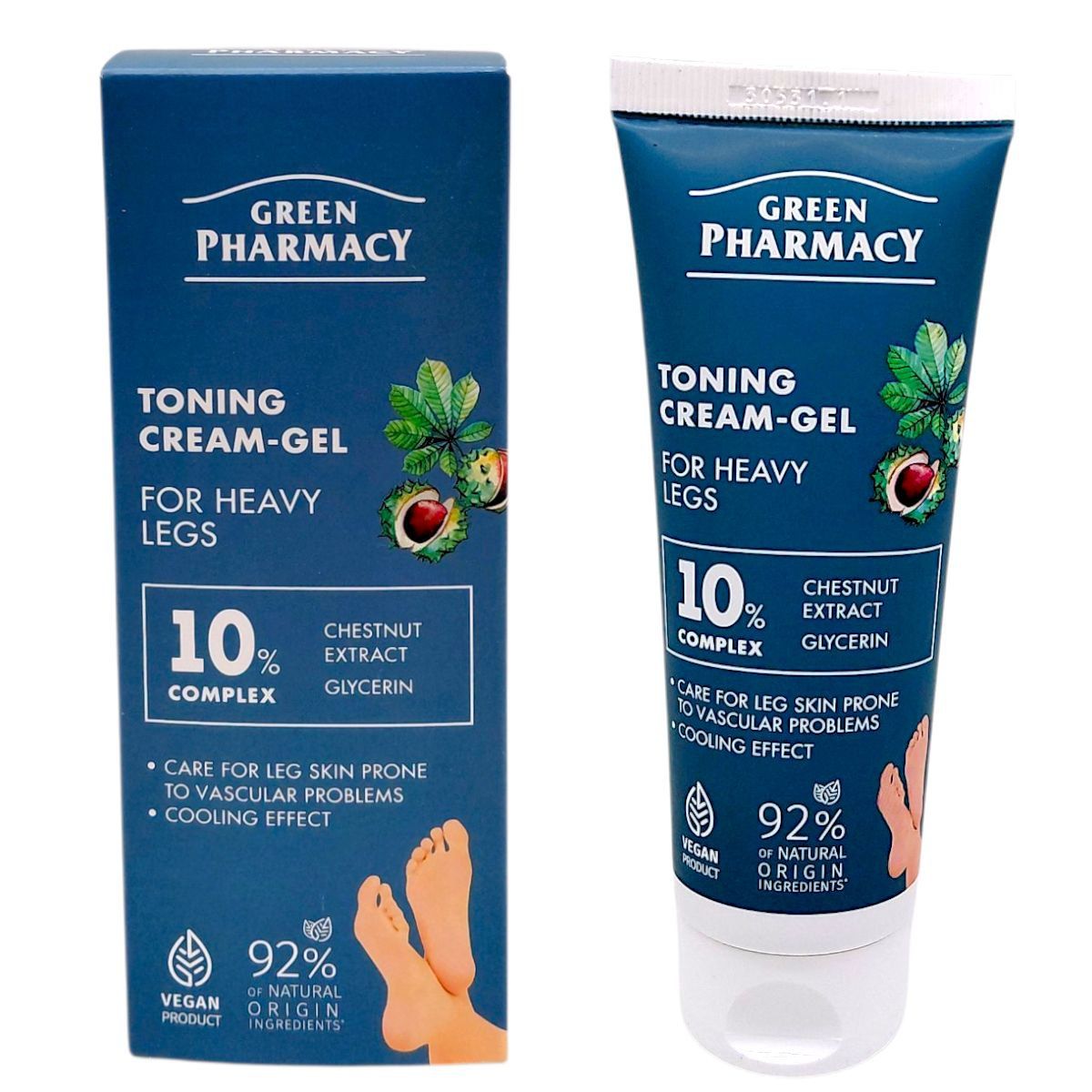 Крем-гель для ніг "Green Pharmacy" 75 мл, тонізуючий, для втомлених ніг  фото 1