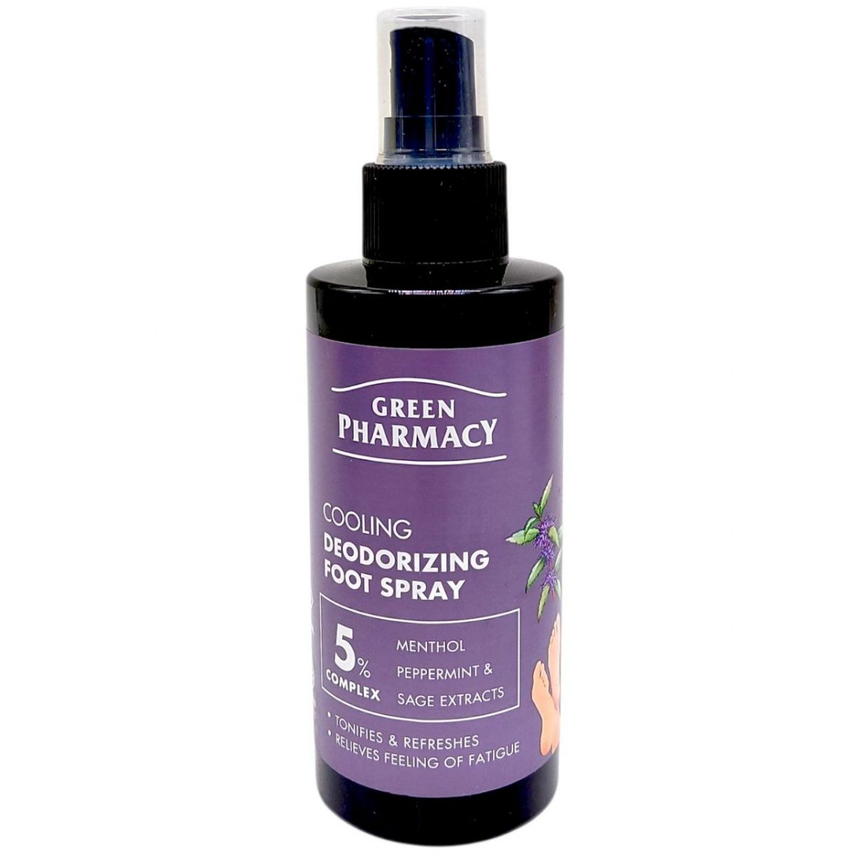 Спрей-антиперспірант для ніг "Green Pharmacy" 150 мл охолоджуючий  фото 1