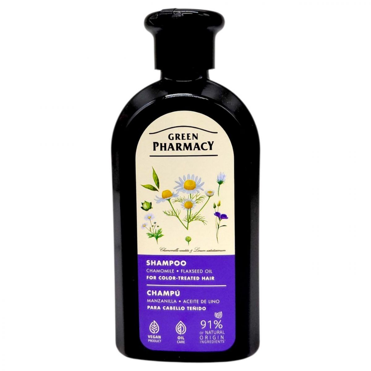 Шампунь "Green Pharmacy, ромашка/льняна олія" для фарбованого волосся (350 мл)  фото 1