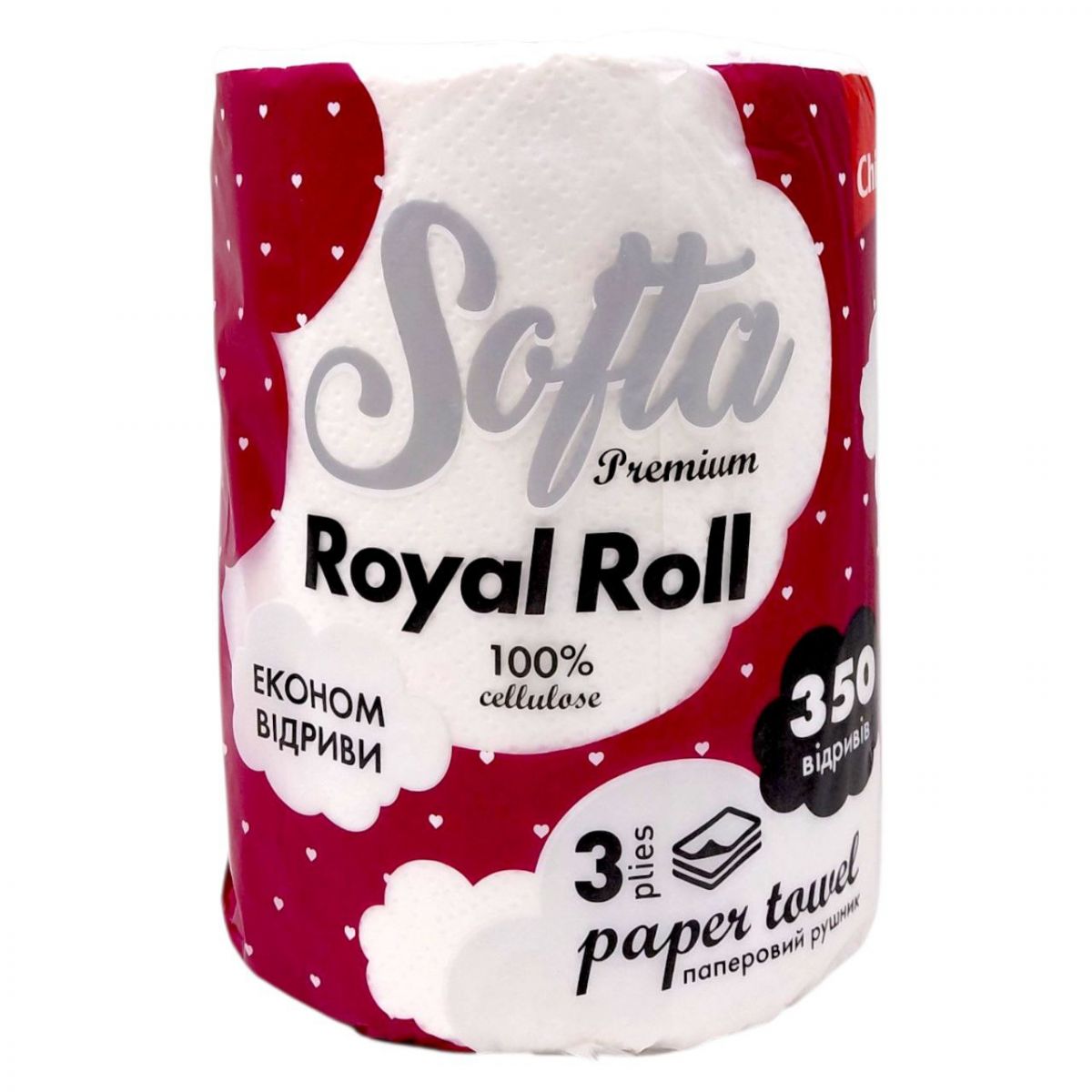 Рушник паперовий "Softa Chisto" 1рулон 3-шарового паперу  фото 1