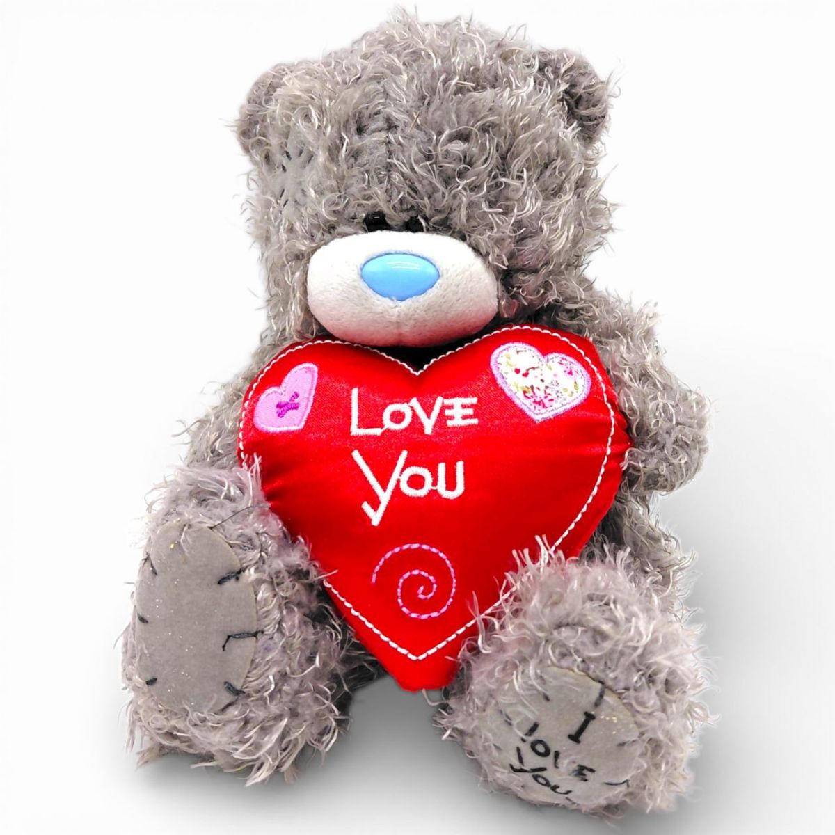 М'яка іграшка "Ведмедик" 16 см, з серцем  фото 1