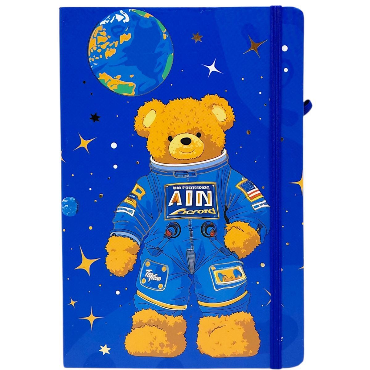 Блокнот "Ведмедик-космонавт" тверда обкладинка, А5 (СИНІЙ)  фото 1