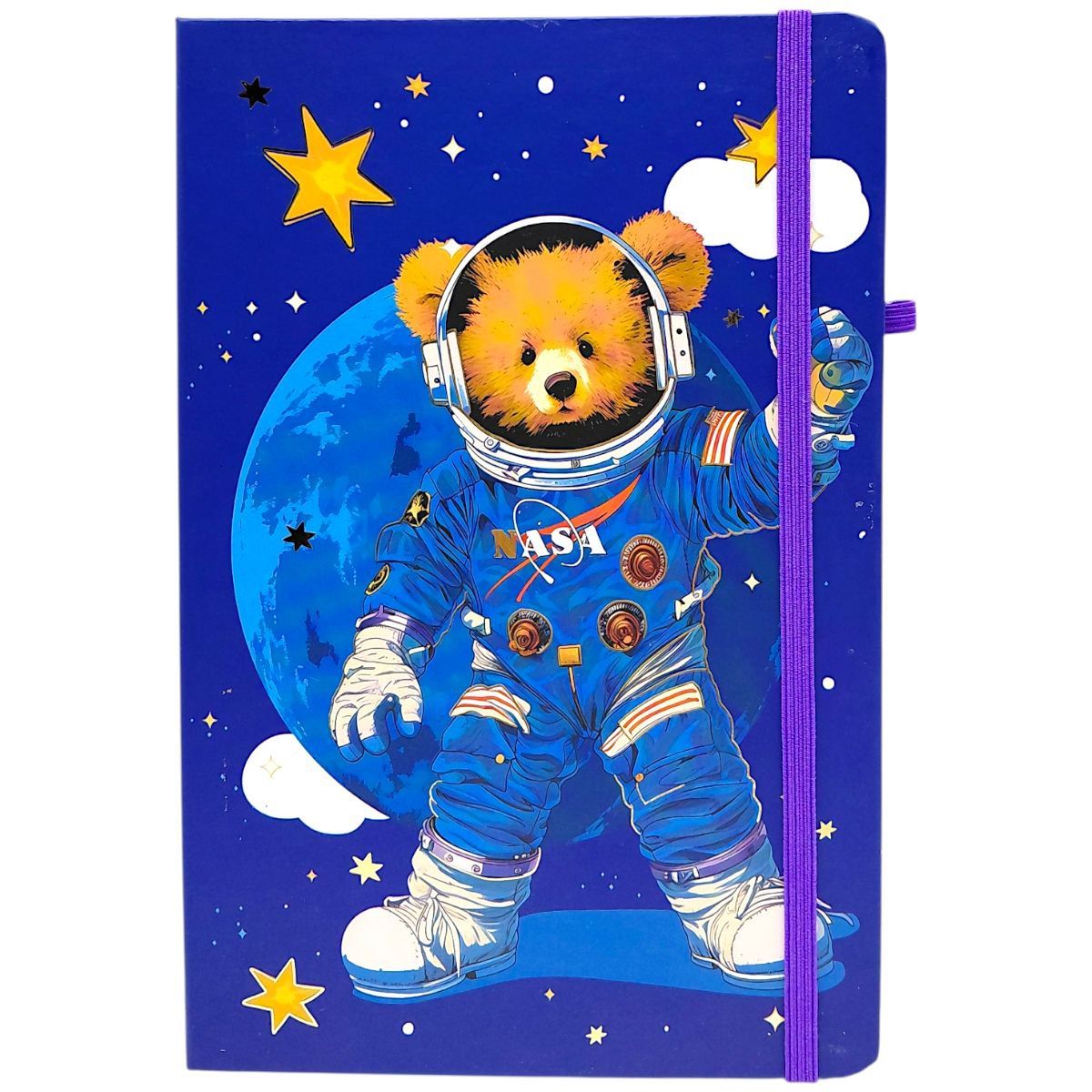 Блокнот "Ведмедик-космонавт" тверда обкладинка, А5 (ТЕМНО-СИНІЙ)  фото 1