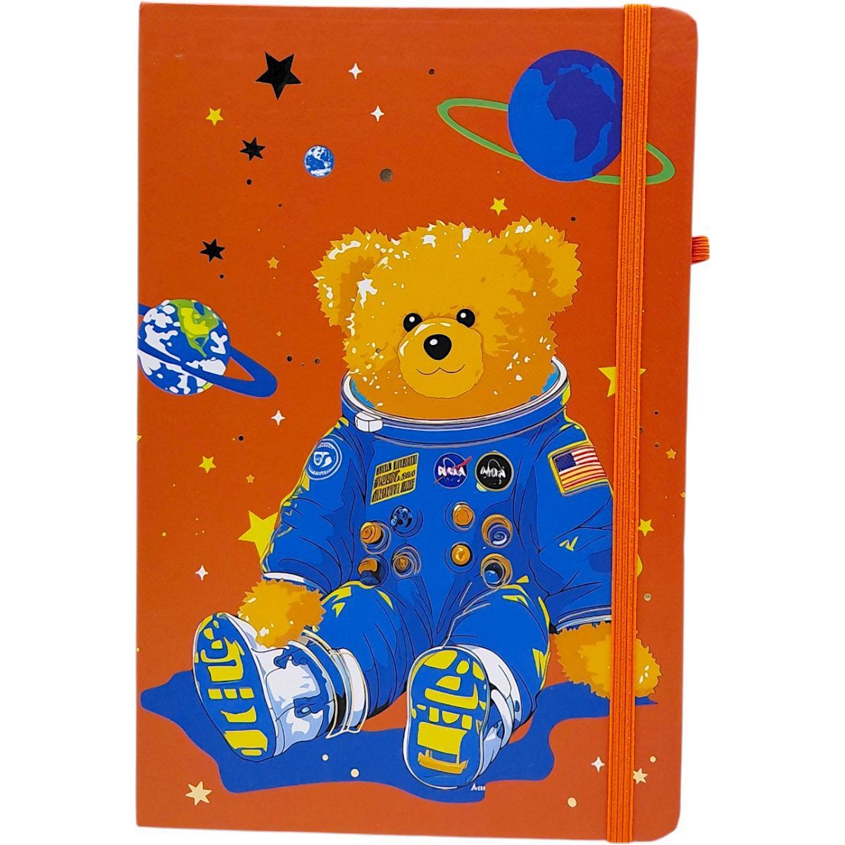 Блокнот "Ведмедик-космонавт" тверда обкладинка, А5 (КОРИЧНЕВИЙ)  фото 1